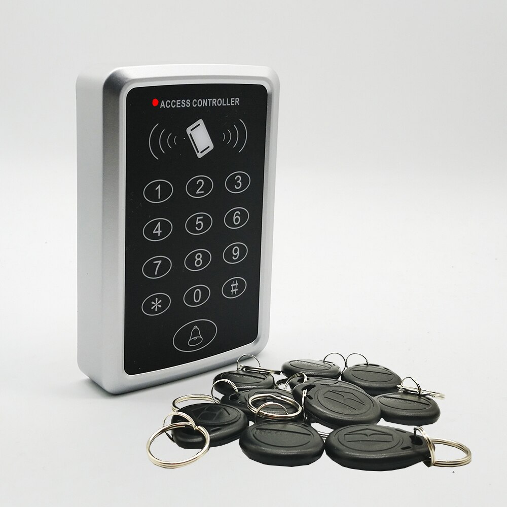 125Khz Rfid Access Control System Keypad Card Door Lock Access Controller: Black Keyfobs