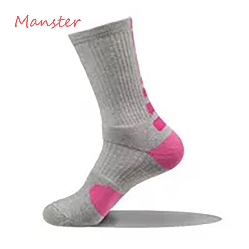 Men Socks Autumn Winter Male Thermal Compression In Tube Cotton Socks Kobe James Curry Durant Socks Casual Thick Sock: Long Gray Red