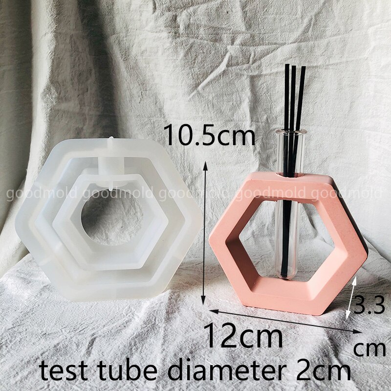 Hydroponic Plant Test Tube Silicone Mold Geometric Water Propagation Plant Vase Vessel Mold Aroma Plaster Test Tube Home Decor: C-mold