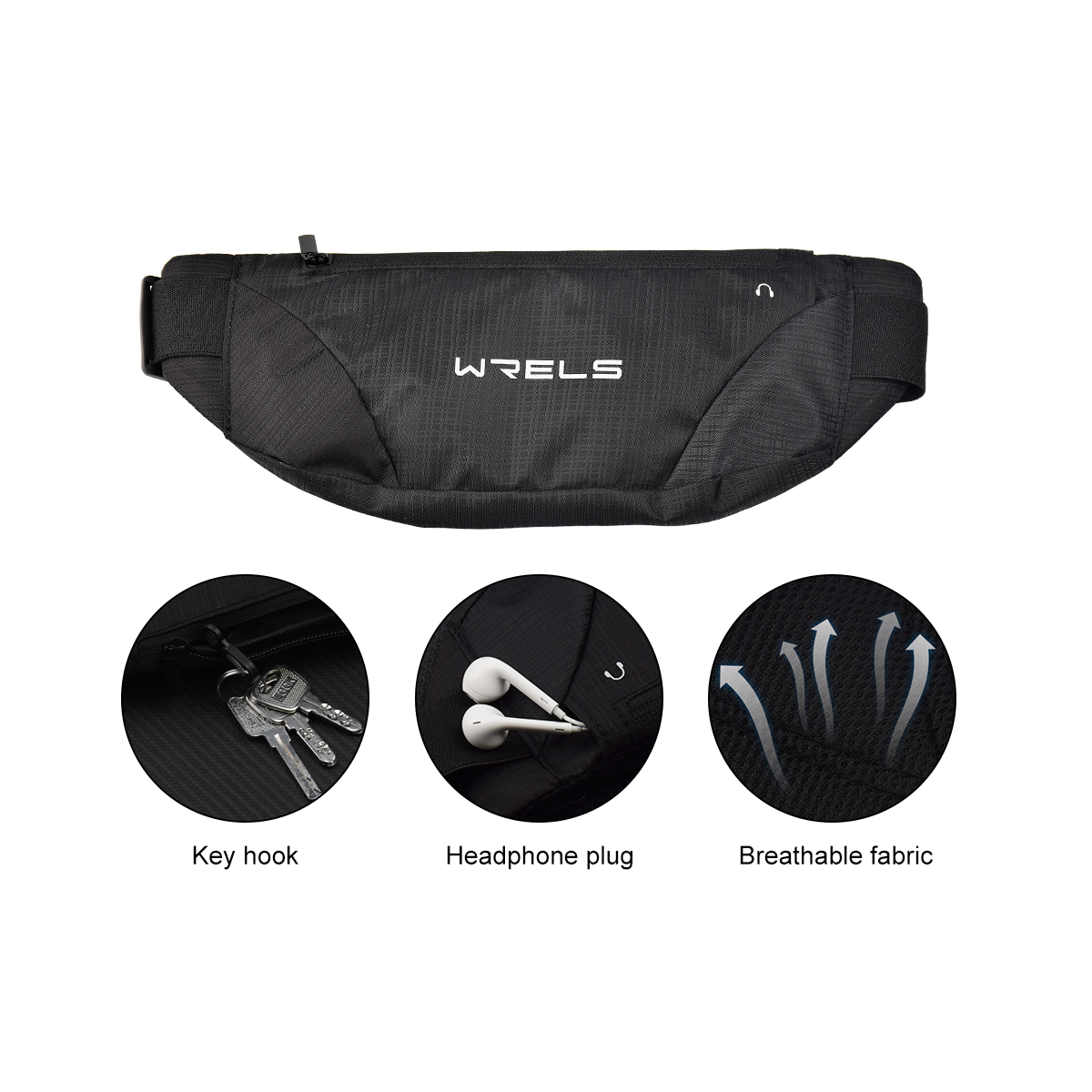 Utendørs løping Fitness midjeveske ultratynn mobiltelefon elastisk sport vanntett tettsittende mobiltelefonveske vanntett