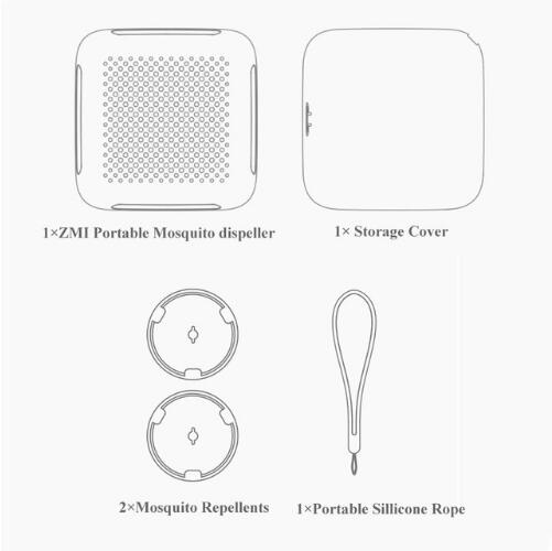 Originele xiaomi mijia zmi muggenverdrijver, insectenverdrijver, mini tuin, buiten, stofdicht, auto, draagbare muggenverdrijver: Apparaat voeg 2 films toe