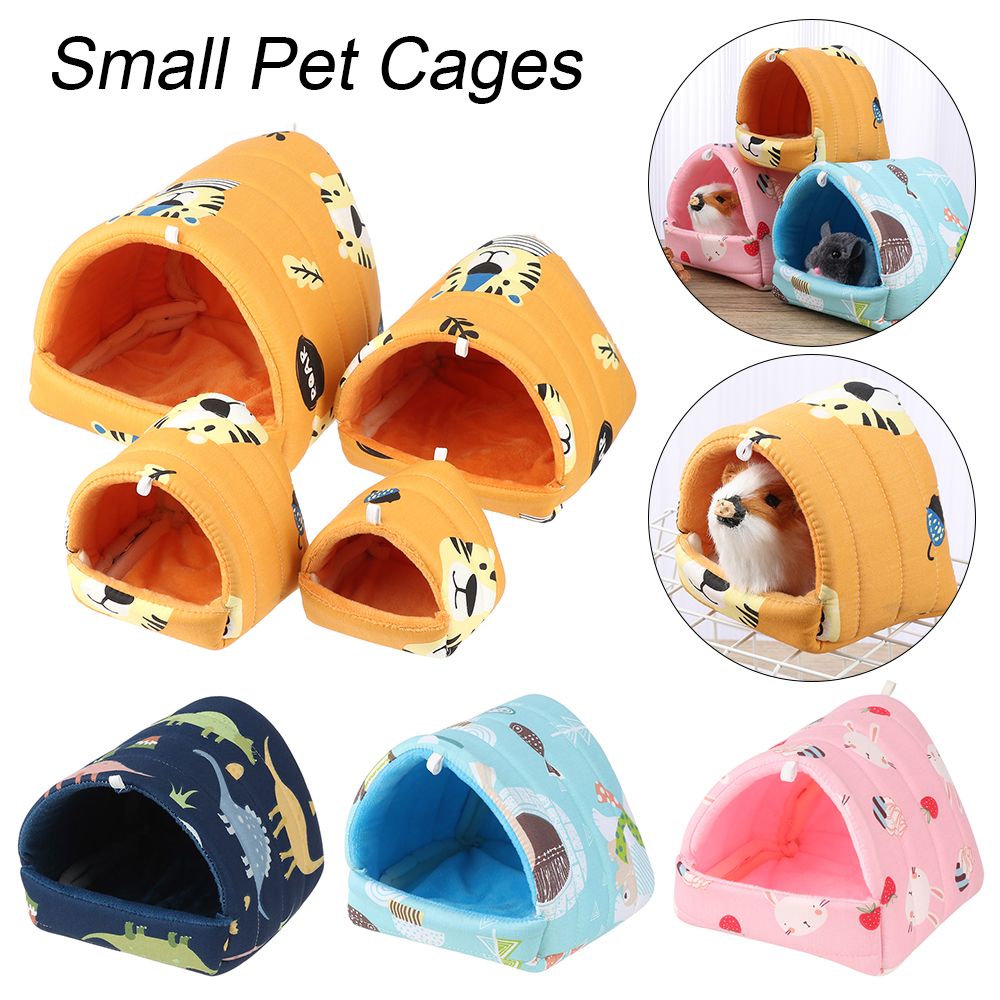 Leuke Mini Kooi Konijn Eekhoorn Winter Warm Mat Cavia Nest Hamster Huis Kleine Dier Slapen Bed Huisdier Opknoping Kooi