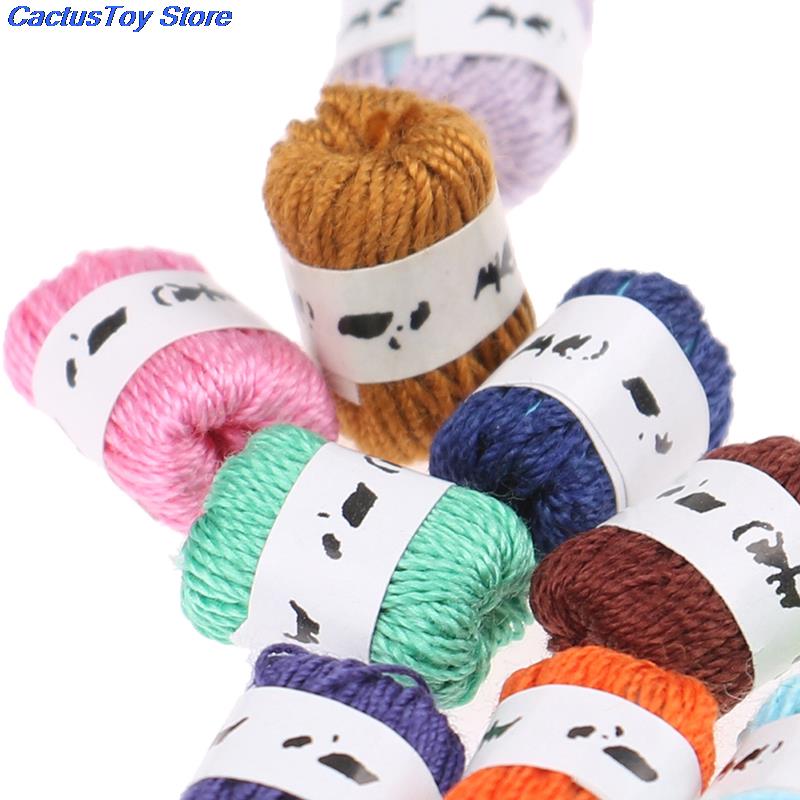 10 pz/set 1:12 casa delle bambole in miniatura filato palle Decor accessori ornamenti giocattoli