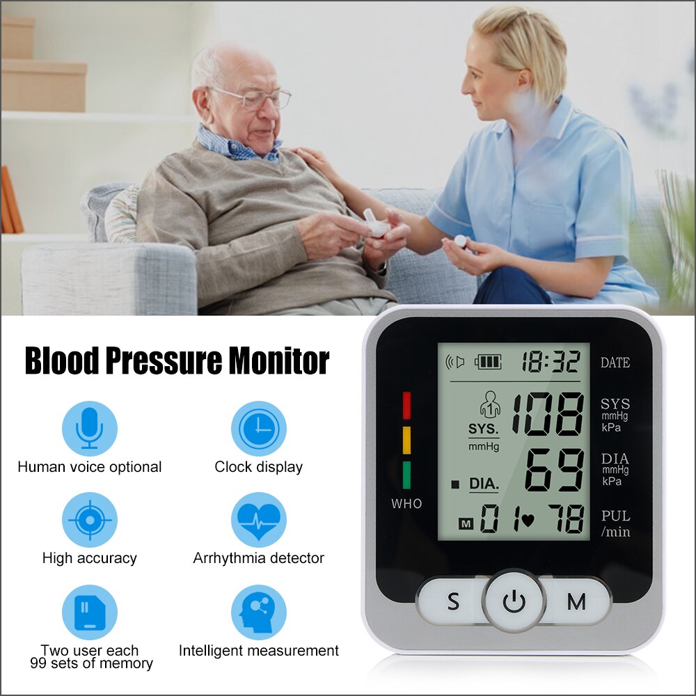 Rz Pols Bloeddrukmeter Case Digitale Bloeddrukmeter Met Voice Draagbare Automatische Tonometer Bloeddrukmeter