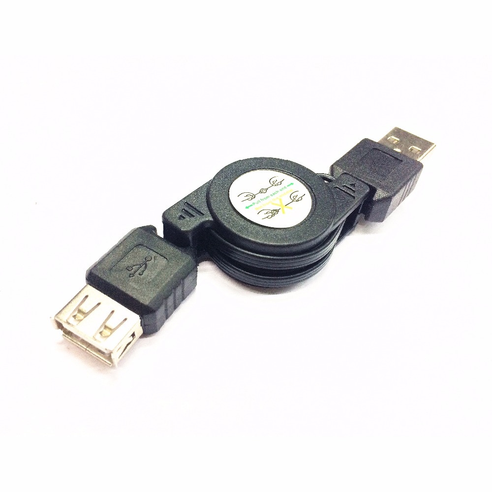 USB 2.0 Een Mannelijke Een Vrouwelijke M/F Extension Intrekbare Usb-kabel Cord Black
