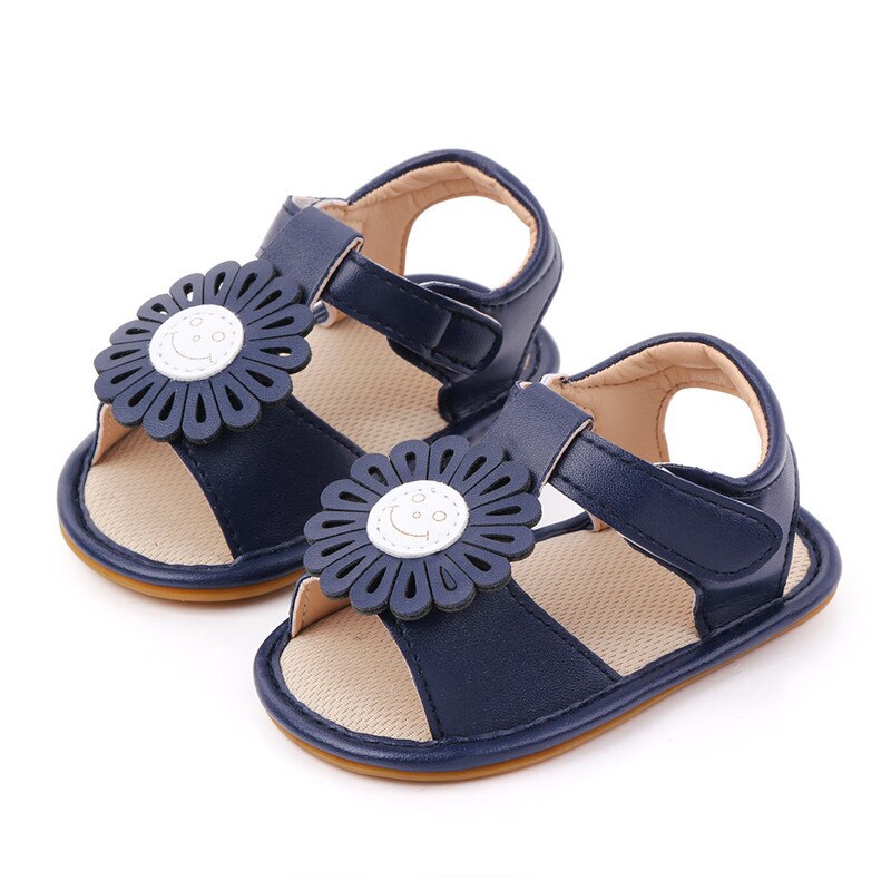 Baby Girls PU Sandals Lovely Flower Baby Shoes Soft Sole Breathable Toddler Footwear Girls Princess Shoes