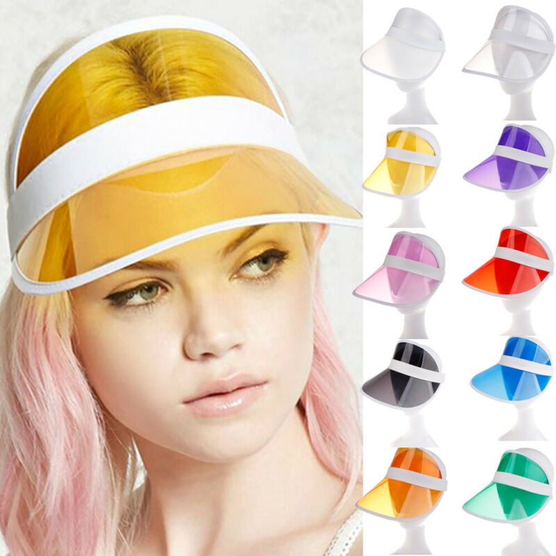 Verano PVC sombrero para el sol visera para Casual sombrero plástico transparente para adultos protección solar gorra de playa