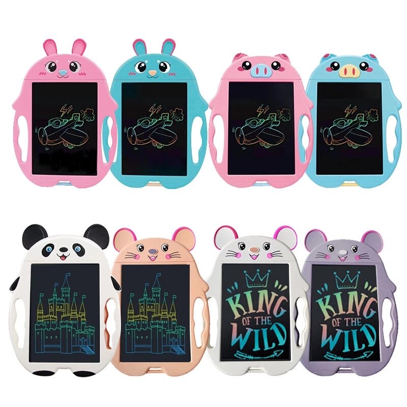 Tablette de dessin animé colorée pour enfants, tableau d&#39;écriture d&#39;animaux, écran LCD de 9 pouces, jouets éducatifs pour filles