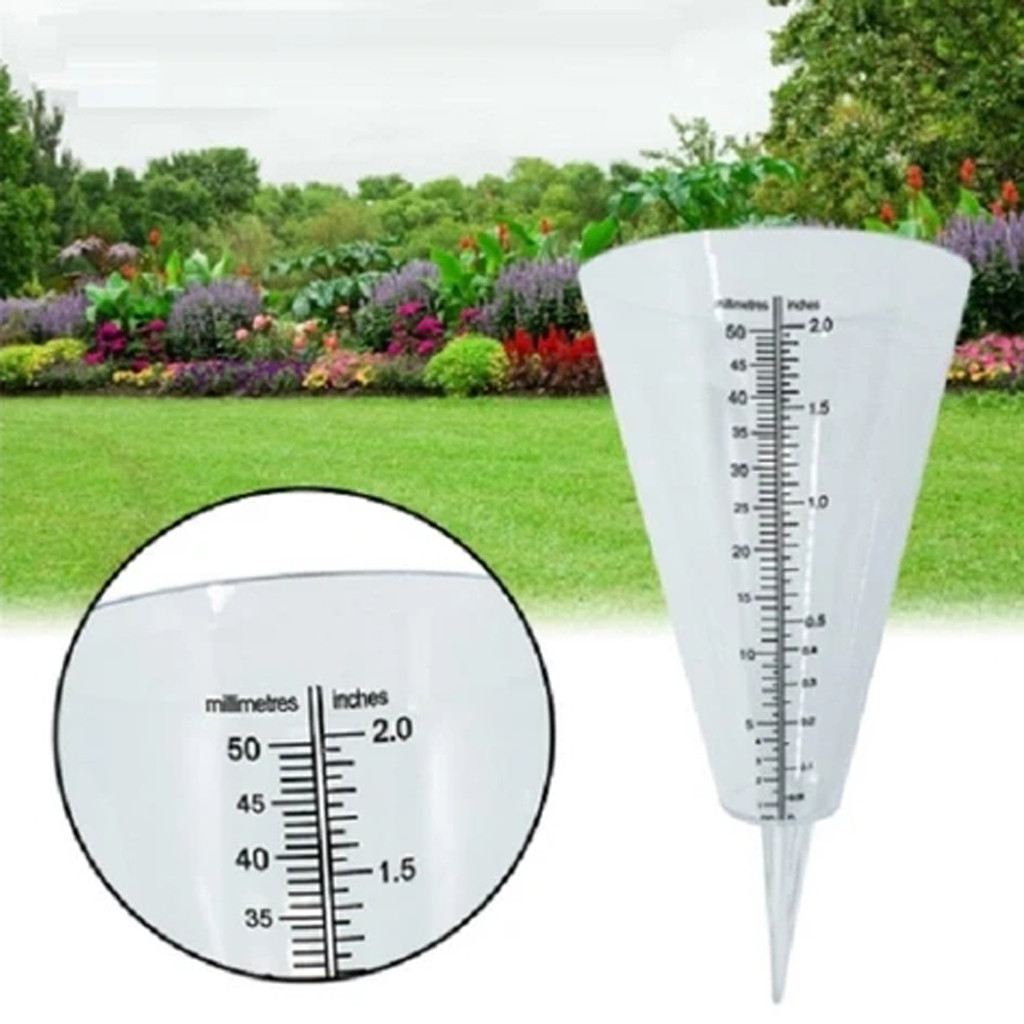 Gennemskinnelig konisk regnmåler gauge plast gennemsigtig målekop regnmåler til udendørs have nyttige værktøjer  #25