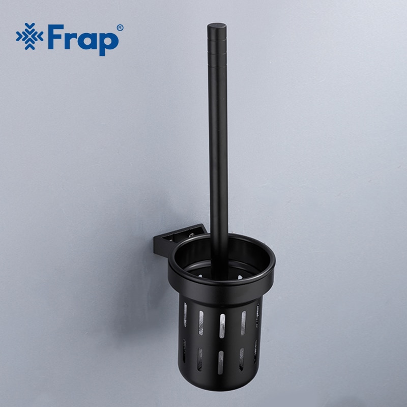 FRAP Amerika Badkamer Accessoires Wandmontage Zwarte Ruimte Aluminium Huishoudelijke Badkamer Wc Borstel Houder Y18053