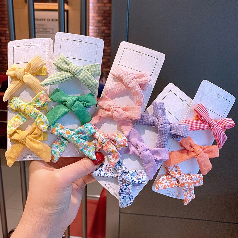 3 Stks/set Leuke Bows Haarspelden Voor Meisjes Bloem Print Haar Bogen Boutique Haar Clip Voor Kinderen Meisjes Haarspeldjes Haaraccessoires