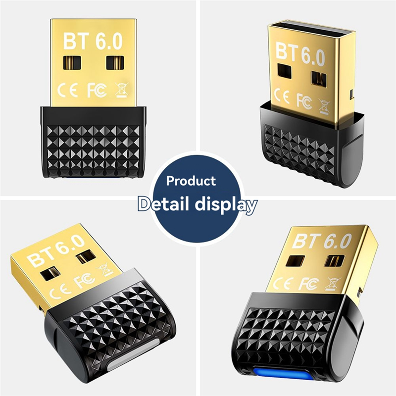 Superb For Bluetooth6.0 USB Adapter Dongle Receiver Transmitter Supports BLE+ EDR For Bluetooth Keyboard Mouse Headphone Speaker