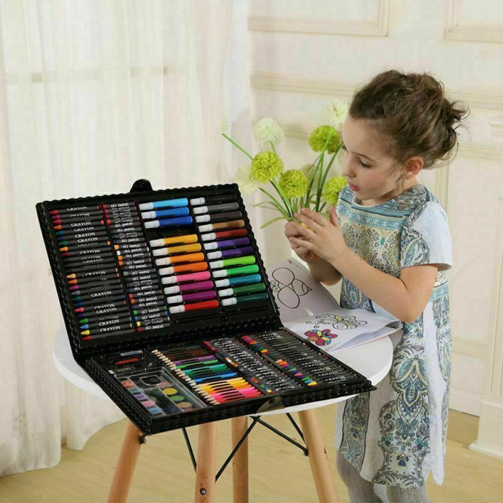 168 Pcs Kids Art Set Kinderen Tekening Set Water Kleur Pen Krijt Oliepastel Schilderij Tekening Tool Kunst Levert Briefpapier set
