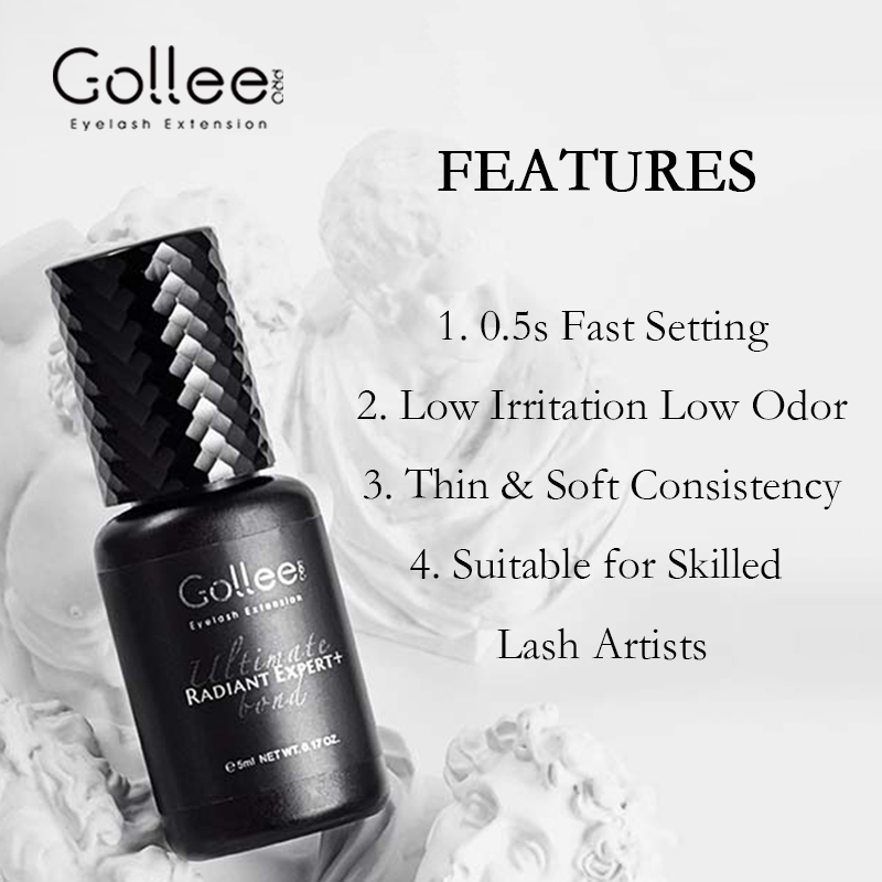 Gollee Eyelash Glue 0.5s Fast drying lashes glue for Salon Artist Eyelash Extensions Glue Profession eyelash extension supplies