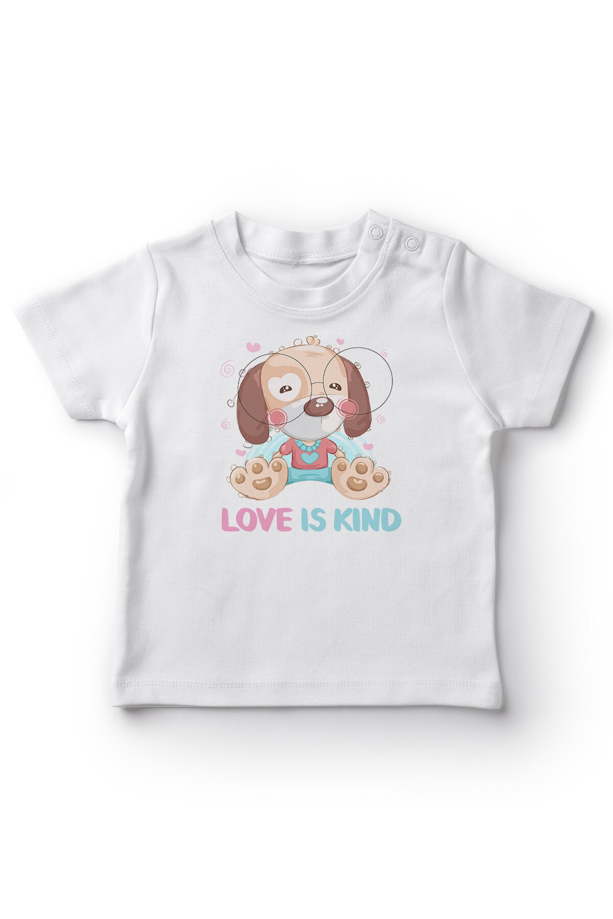 Angemiel Baby Liefde Zachte Geschreven Glazen Drager Leuke Hond Baby Meisje T-shirt Wit