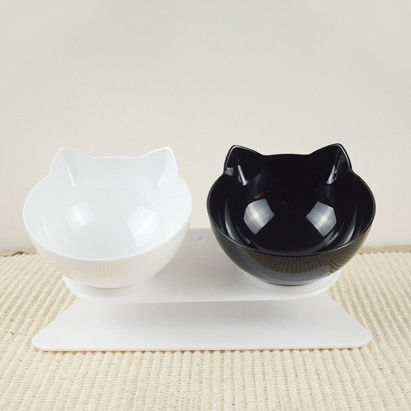 Cuenco de agua para perros y gatos, plástico antideslizante para alimentador, suministros de productos, doble protección del cuello con soporte, Alimentación de Mascotas, 1 Uds.