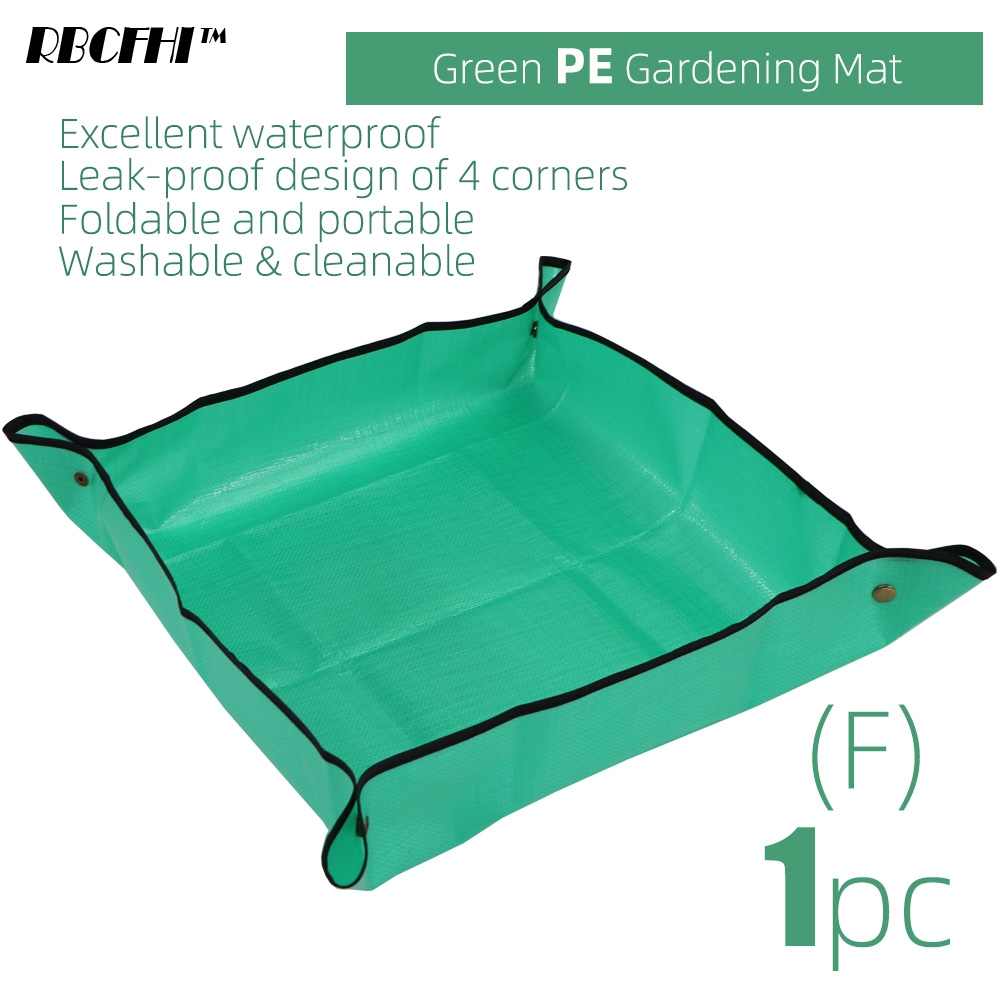 Planten Mat Pvc Pe Tuinieren Verpotten Mat Vierkante Waterdichte Opvouwbare Transplanteren Tarp Bloem Oppotten Pad Indoor Verwijdering Bodem: Green -PE / 50x50cm
