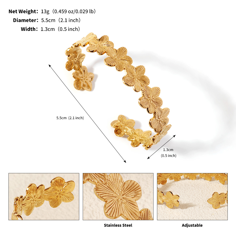 Gold Titan Offene Armreif 18K Edelstahl Party Hochzeit Armreifen Für Frauen Hand Schmuck Elegantes