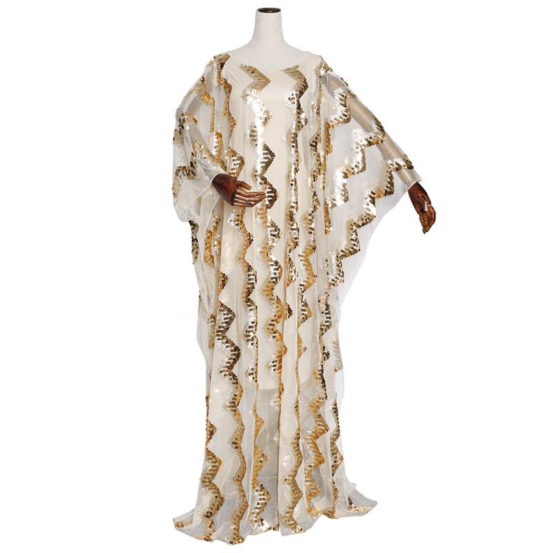 Md abaya dubai kalkun muslimsk hijab kjole kvinder pailletter skinnende kjole arabisk kaftan marokkansk kimono plus størrelse boubou klæder: Guld