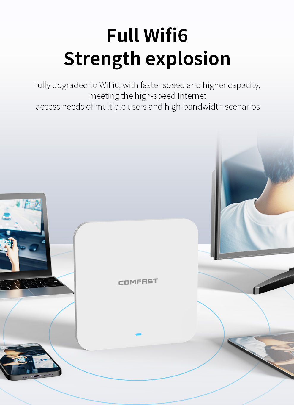 Comfast 3000 mb/s wzmacniacz Wi-Fi montowany na ścianie punkt dostępowy 2.4G/5.8Ghz punkt dostępowy Wi-Fi Mesh Roaming bezprzewodowy wewnętrzny punkt dostępowy sufitowy
