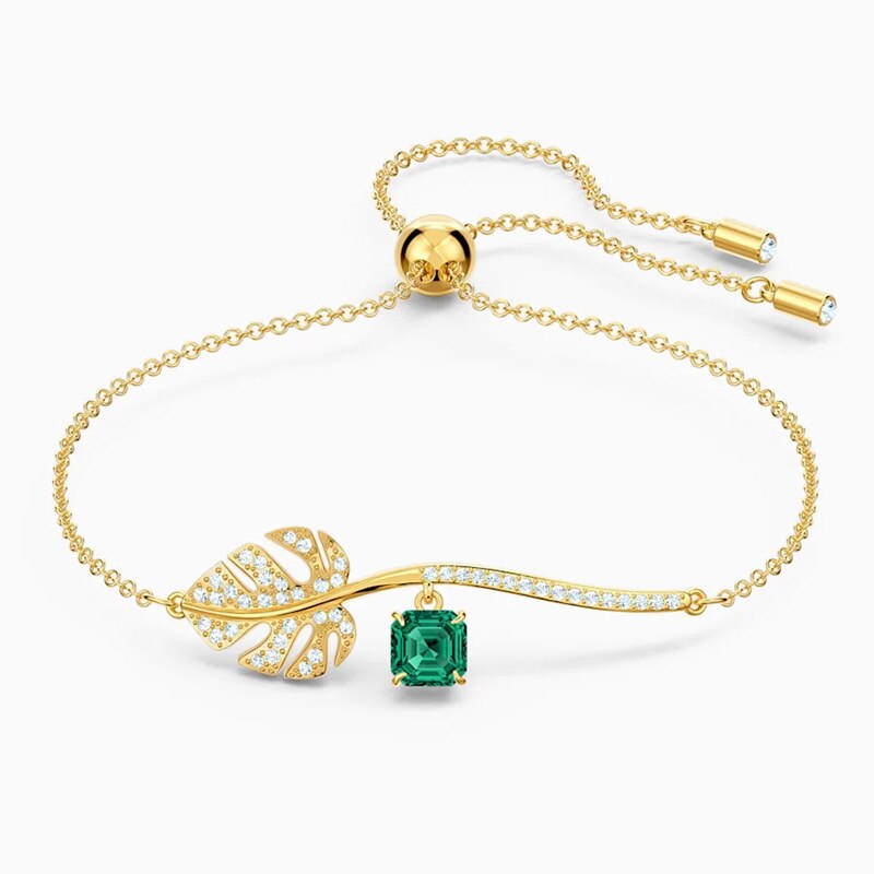 Swarovskis Original 1:1 tropisch Ahorn Blatt und Papagei Sammlung einstellen Schmuck einstellen Halskette und Armbinde Damen: 5519234