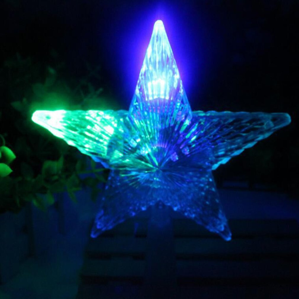 Plastic Christmas Tree Top Star Christmas Ornament Led Luminous Five-pointed Star 14cm18cm22cm Star Christmas Lights