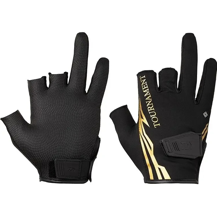 Märkesfiskehandskar för män halkfria, andningsbara, snabbtorkande, mjuka mesh-handskar med tre fingrar, m, l, xl