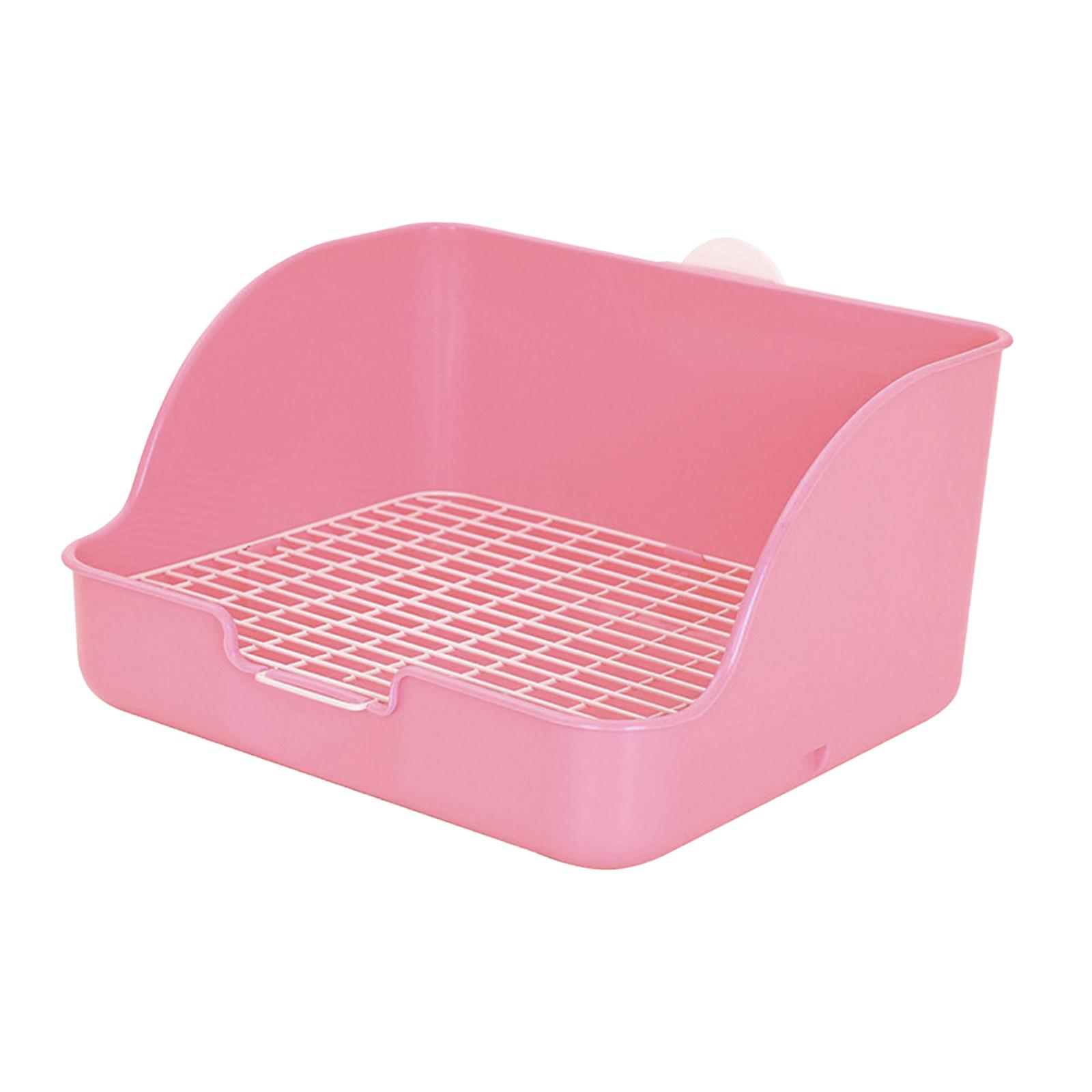 Caixa retangular de coelho pet pet potty, Bandeja pequena de pee pan animal, Operação fácil maior: Castanho escuro
