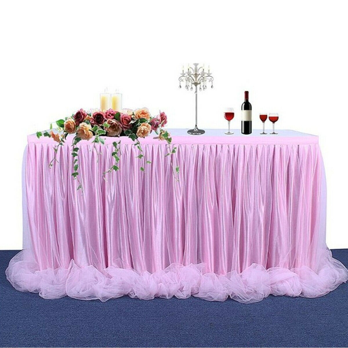 Tulle tutu bord nederdel tulle bordservice til bryllupsdekoration baby shower fest bryllup bord fodpaneler hjemme tekstil