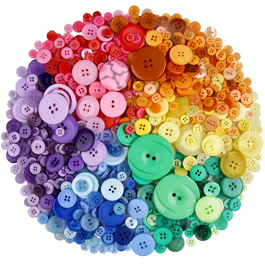 100 Uds. Botón redondo de plástico de Color 0,7-2,5 cm tamaños surtidos para manualidades DIY proyectos de costura accesorios de costura para el hogar