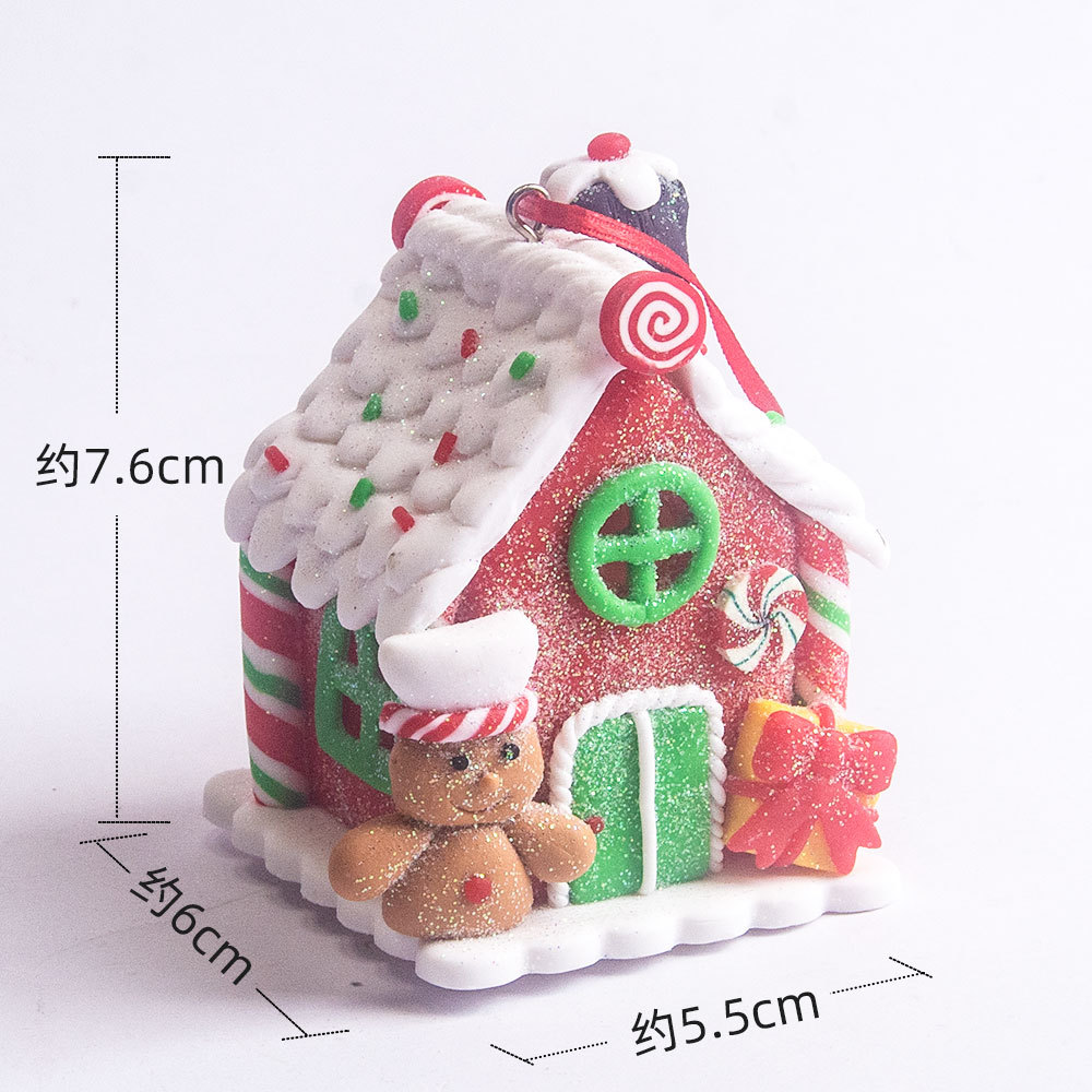 Weihnachtsbaum-Dekoration, Lebkuchen, kleines Haus, Anhänger, Zuhause, , Acryl, DIY-Anhänger, Weihnachten, 2024, Neujahr, Ornament, Navidad: Licht Grün