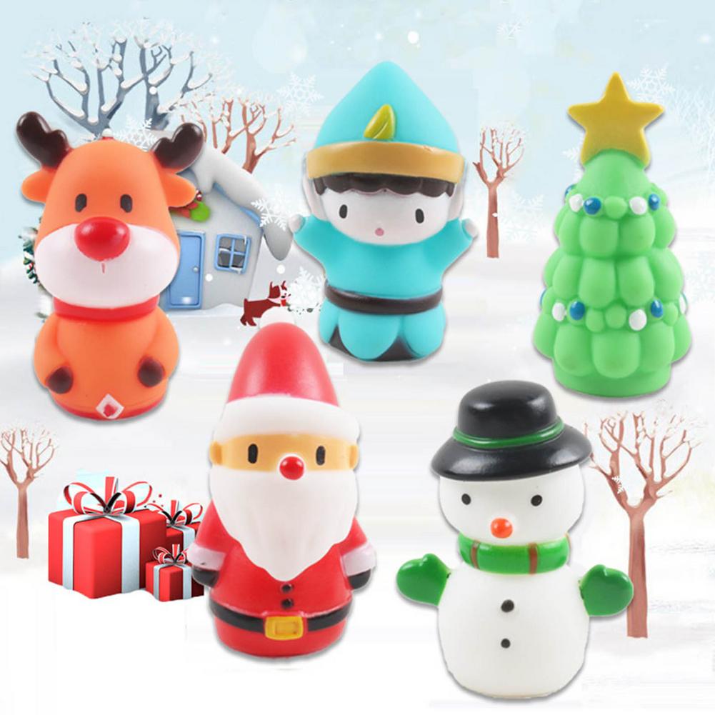 5 Pcs marionette da dito di natale giocattoli alci babbo natale pupazzo di neve albero di natale personaggio colorato dito mani giocattoli per feste festa F