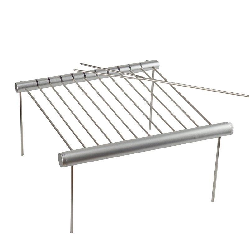 Parrilla de barbacoa portátil de acero inoxidable, miniparrilla plegable de bolsillo, accesorios para barbacoa para uso en el parque casero