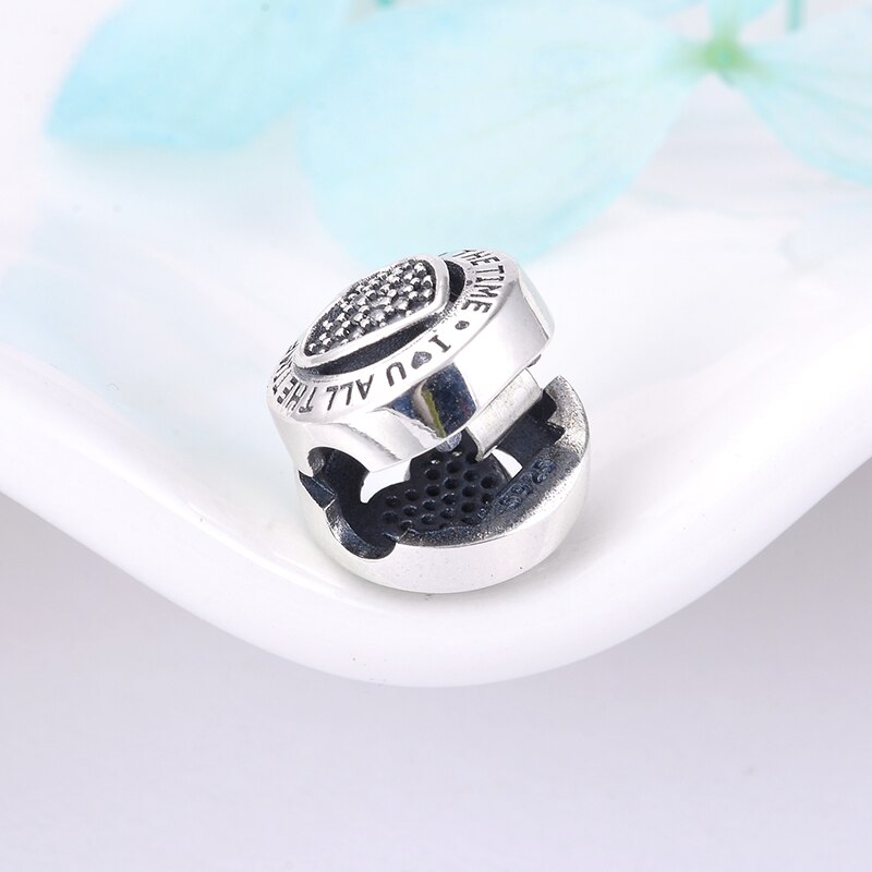 charme 925 Sterling Silber ICH liebe sie zirkon Clips sperre perlen passen Original Europäischen Charme Armbinde Schmuck machen