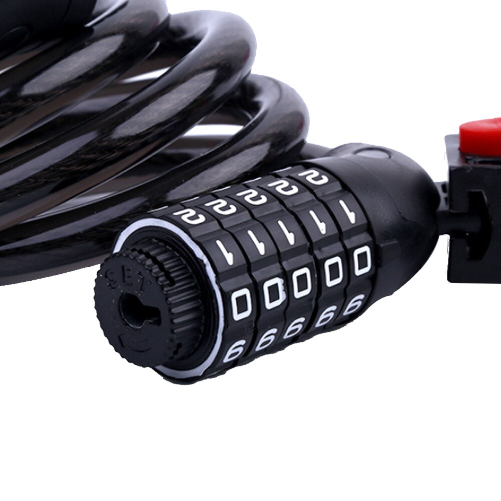 With Bracket Bicycle Combination Lock Children 5 Numbers Thickened Anti Theft Kids Practical Steel Wire Durable Mountain Bike