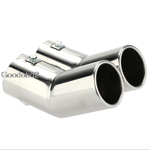 Car Dual Pipes Stainless Steel Exhaust Tail Pipes Muffler Tips for VW Golf 4 Bora Jetta Car Tail Pipes Replacement