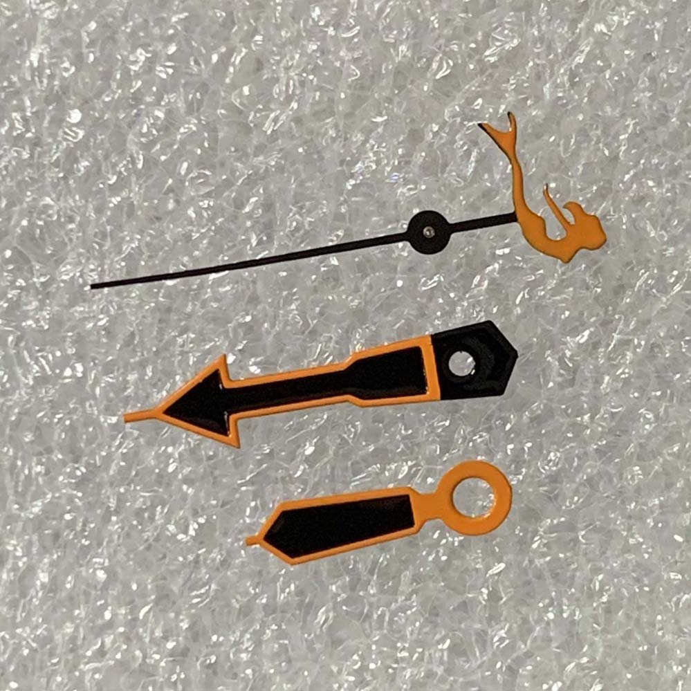 Orange Uhr Hände mit Schildkröte/Fisch/Dreizack/rüder Zweite Nadel herren Uhr Zubehör passen NH35/NH36/4R Mechanische Bewegung: Paket 12
