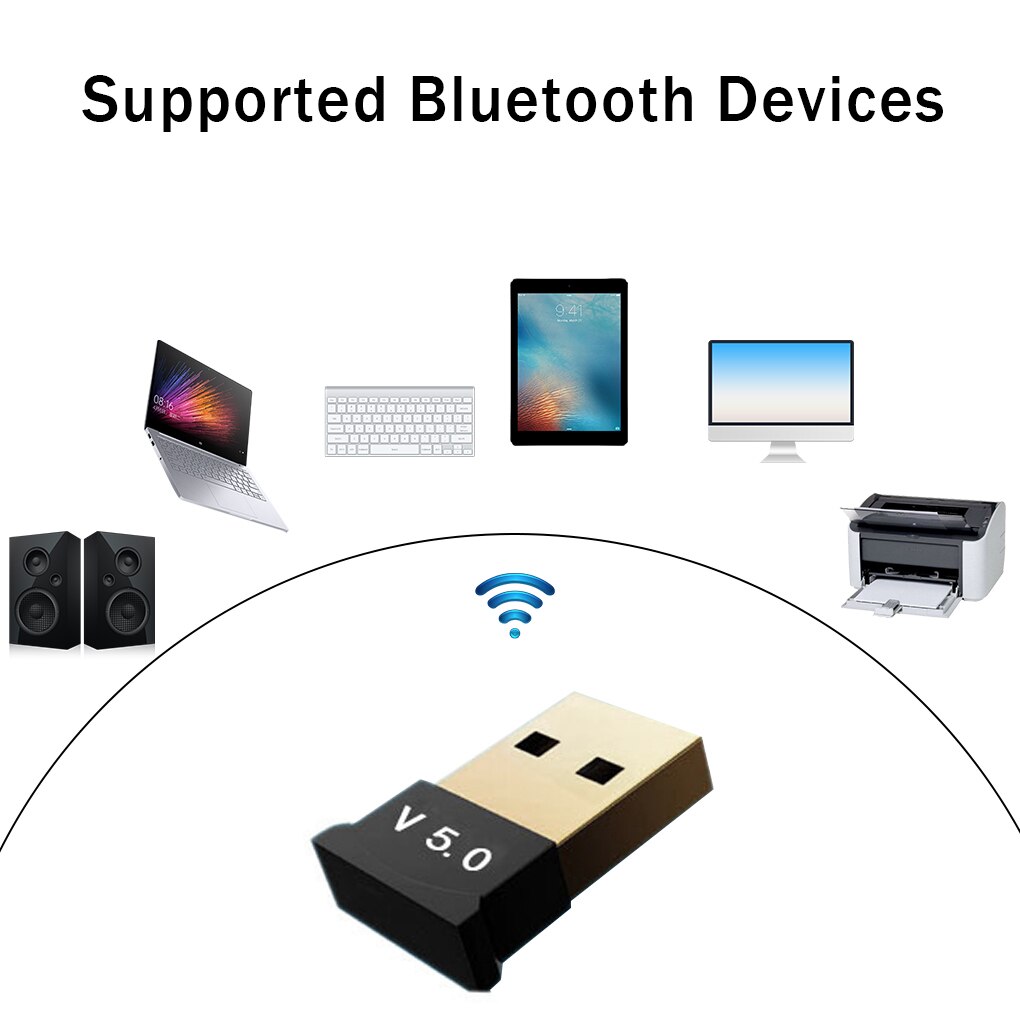 V5.0 Draadloze Usb Bluetooth 5.0 Adapter Bluetooth Dongle Music Receiver Adapter Bluetooth Zender Voor Desktop Win 10