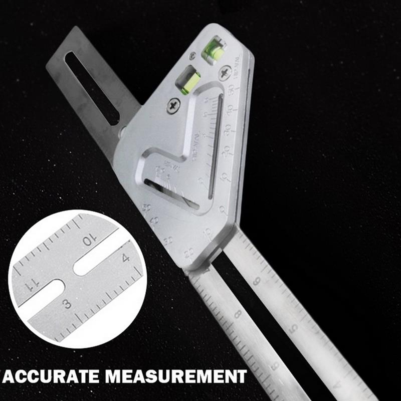 Stainless Steel Woodworking Triangle Ruler Angle Protractor Square Measuring Ruler Miter For Framing Building Carpenter Tools