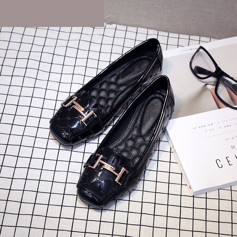 CEYANEAO2019 Schoenen Schoenen Voor Vrouwen Dames Rood Vrouwen Schoenen Vierkante Teen Schoenen Scarpe Donna Wijnstokken Mocassins Vrouwen: Black / 10