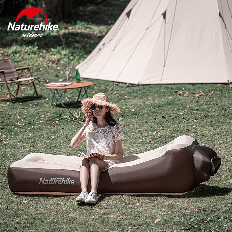 Naturehike oppustelig strand sofa dobbeltlag oppustelig seng frokostpause doven luftpudestol til udendørs campingrejser