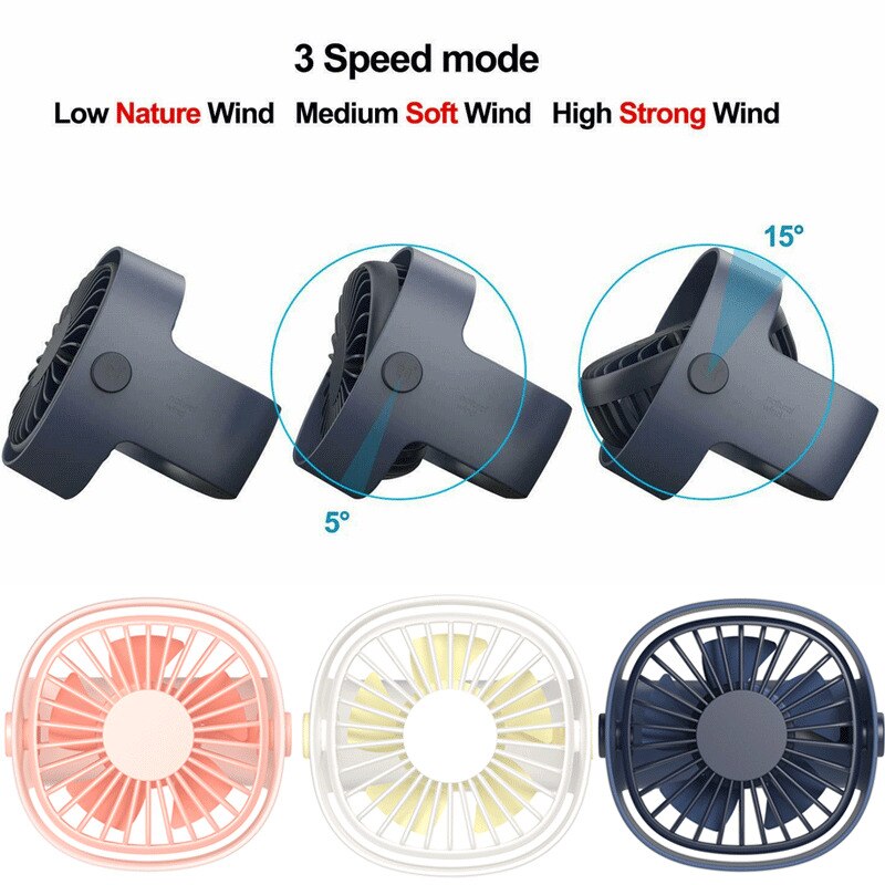 USB Personal Mini Fan Cooler Portable Quiet Desktop Desk Silent PC Outdoor Office 3 Speed Cooling Fan