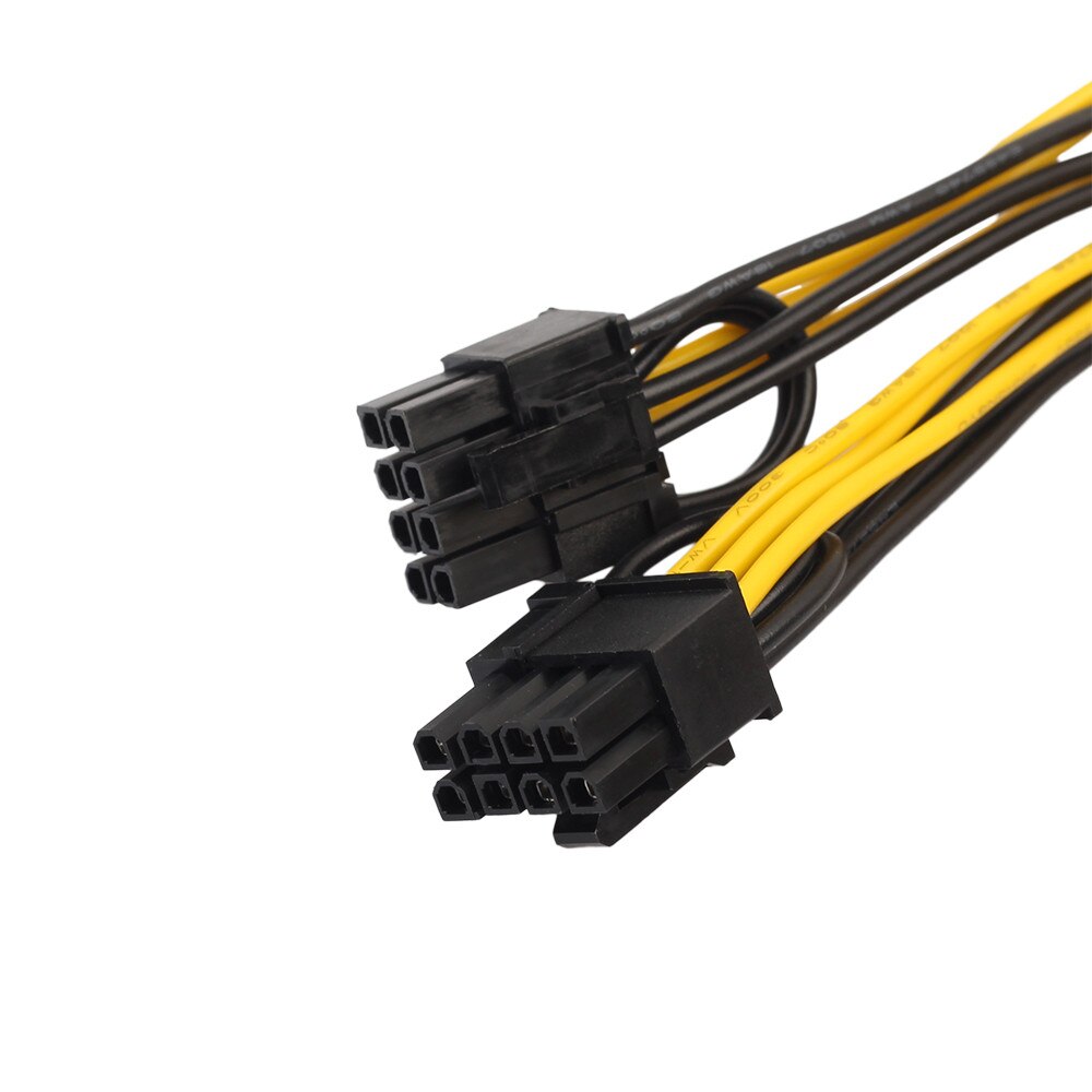 PCI-Express PCI-E 6-pin to 2x 6+2-pin (6-pin/8-pin) Power Splitter Video Card Power Extension Adapter Cable 20cm