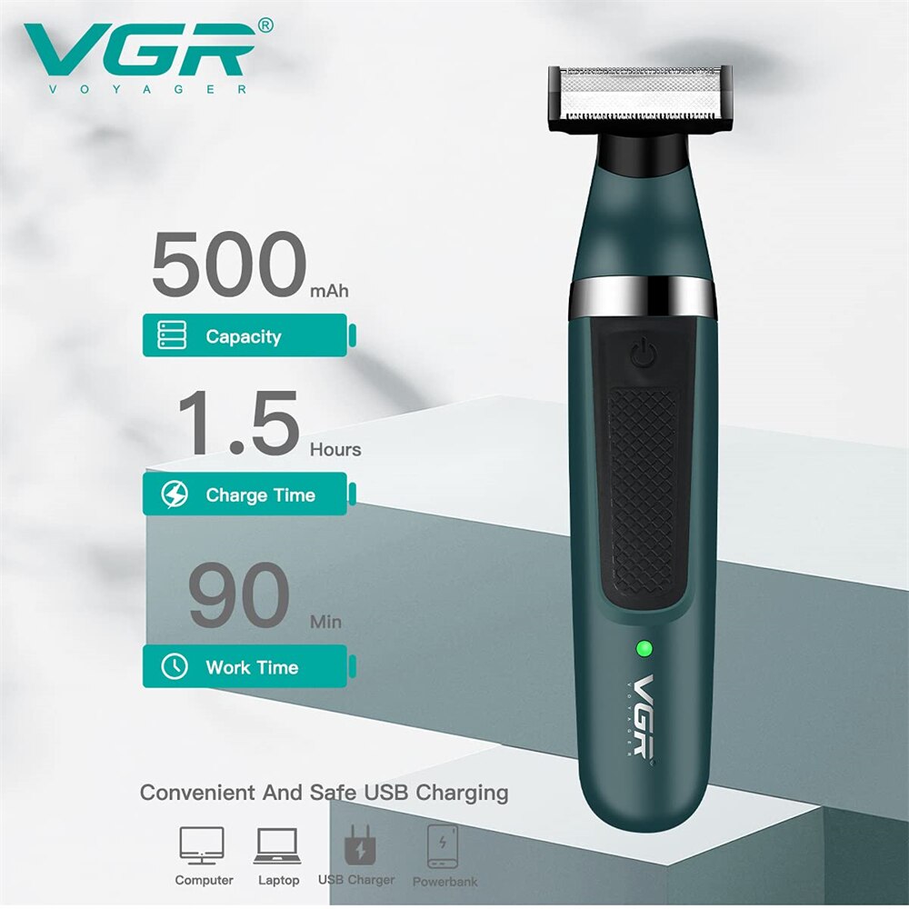 VGR Multi-function Electric Shaver Shaver Shaver USB Portable Shaving Shaving Beard Leg Shaver V-393