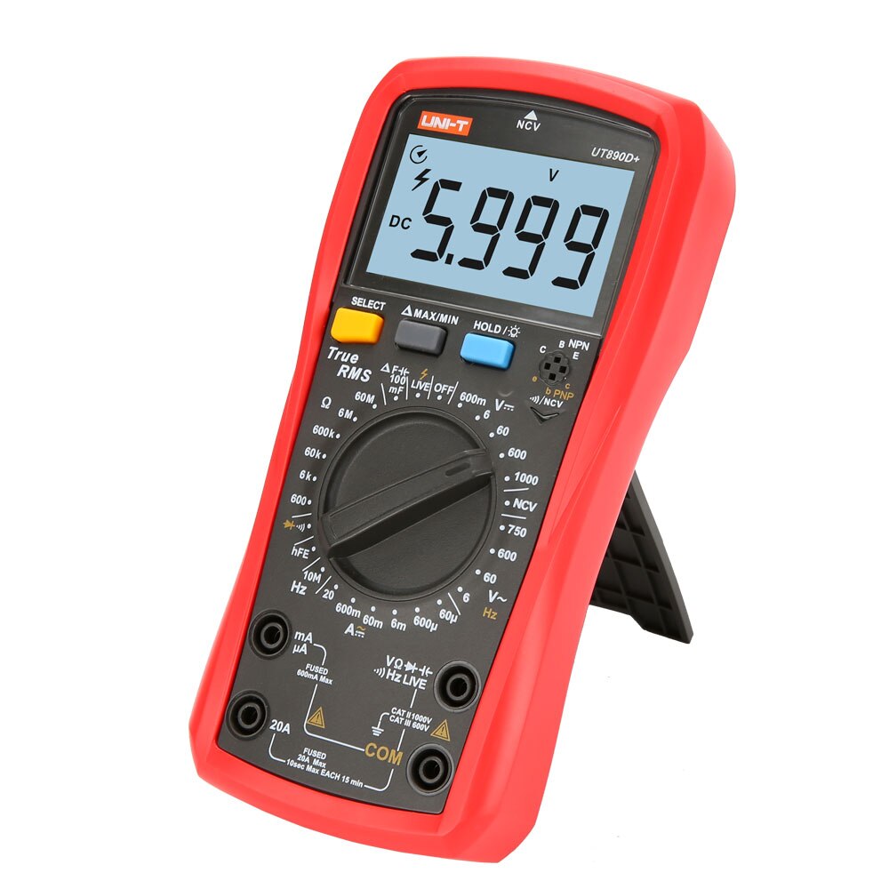 Uni-t  ut890d+ ut890c true rms 6000 counts ac/dc live-functie ncv digitale multimeter met lcd-achtergrondverlichting, handheld
