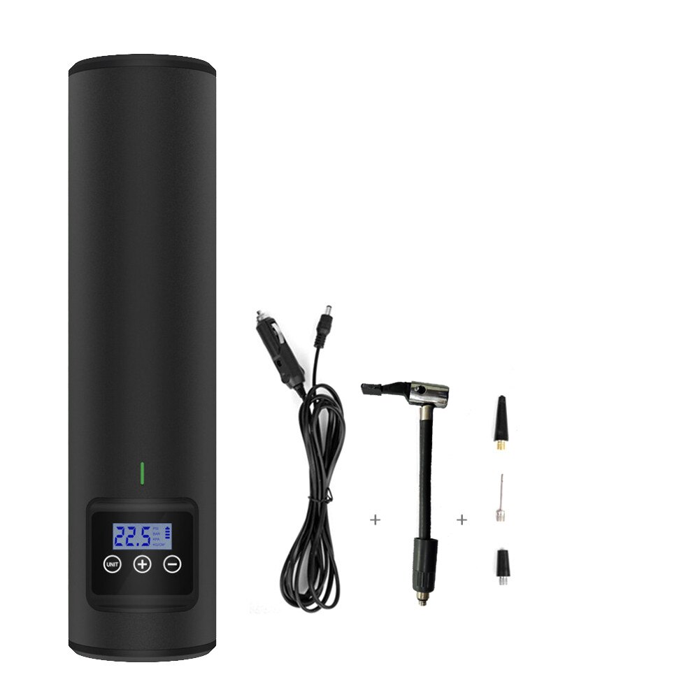 Car Air Pump 2000mA Lithium-ion Battery Rechargeable Portable Wireless Tire Inflator Digital Display Emergency Pump For Car Tire: black wired