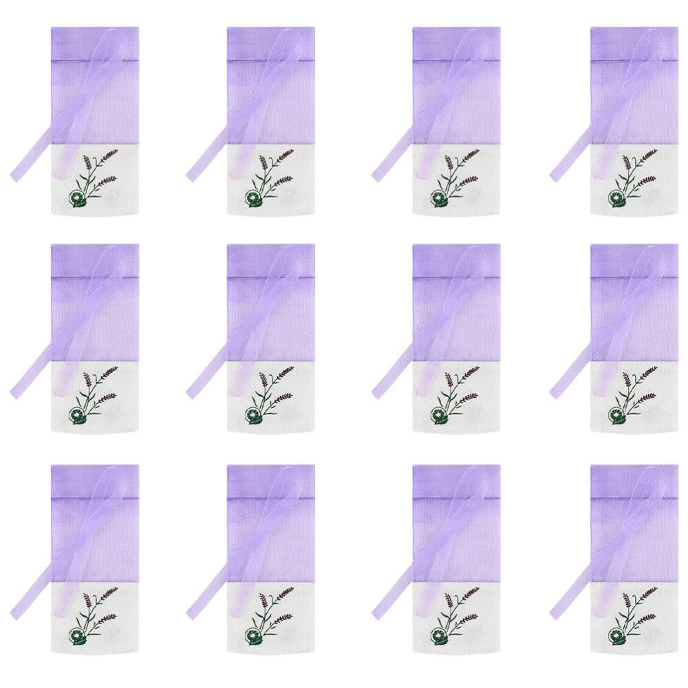 12pcs Lavender Sachets Empty Sachets Bags Gauze Storage Bags for Spice Packing: Lavender