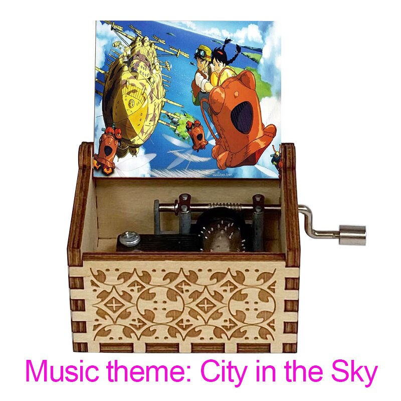 Wooden Music Box Carved Color 3D Printing Music Box Birthday Year: Orange