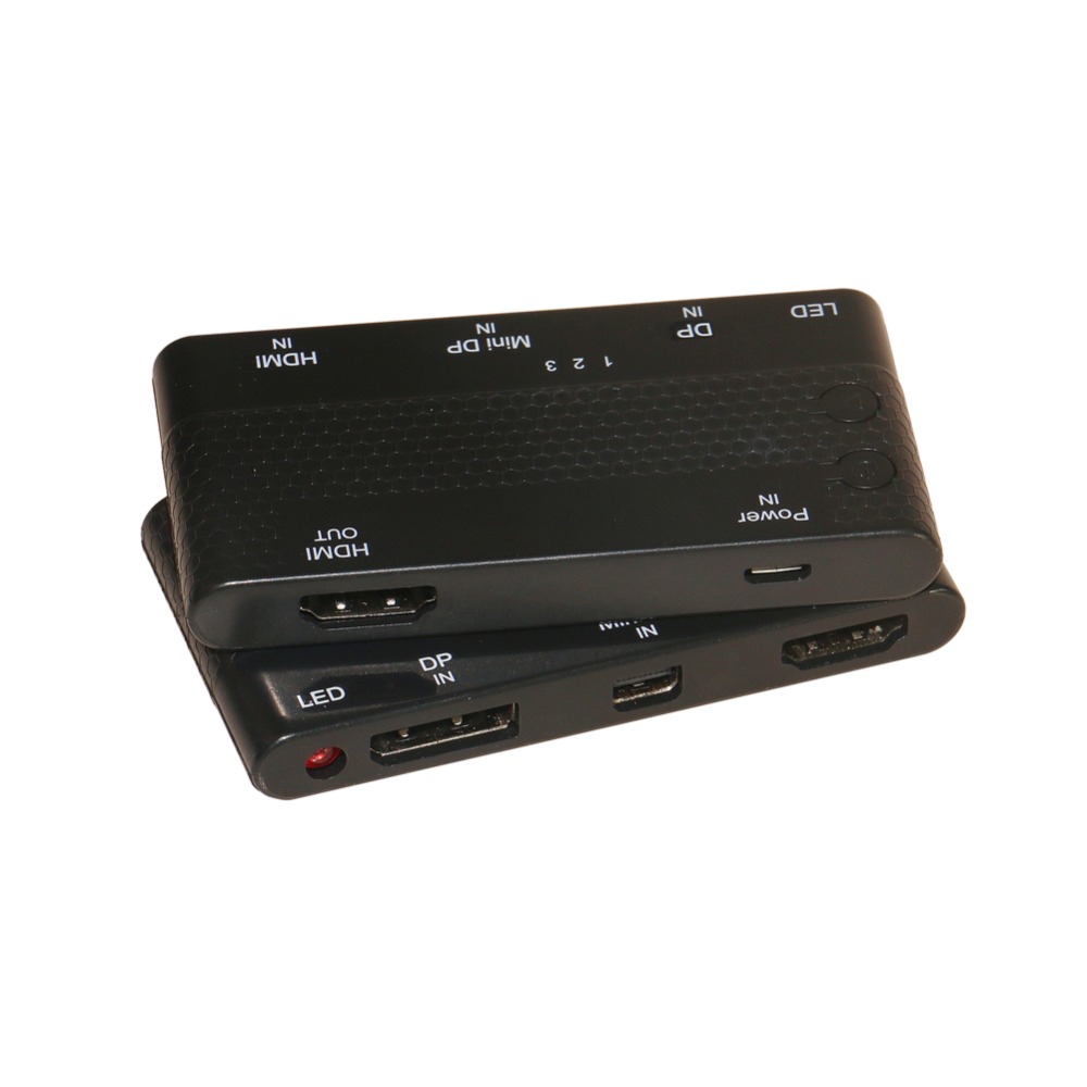 HDMI + DP + Mini DP switch 3 in 1 4 k 3D Switcher 3 in 1 hdmi Distributeur Splitter Voor HDTV PS3 XBOX
