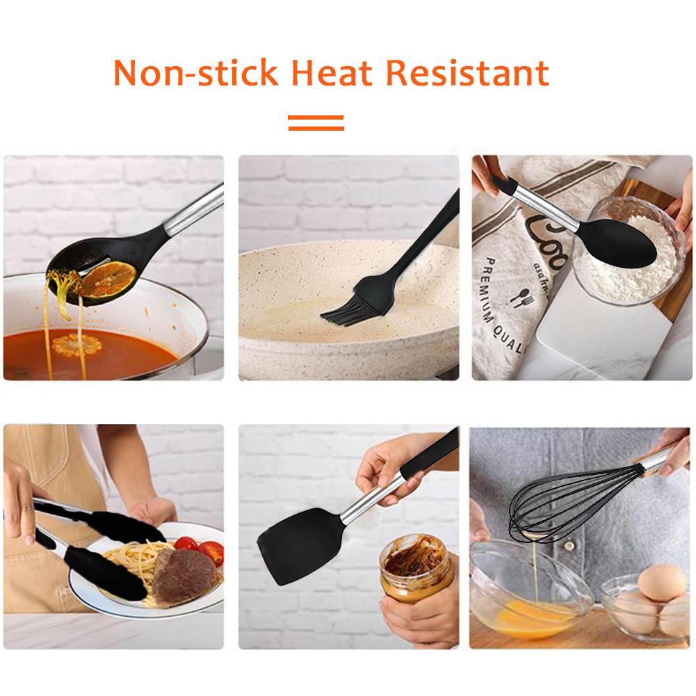 13 -delige set siliconen kookgerei, bpa-vrij, niet-giftig, antiaanbak, hittebestendig